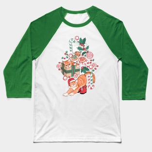 Meow-y Christmas Baseball T-Shirt